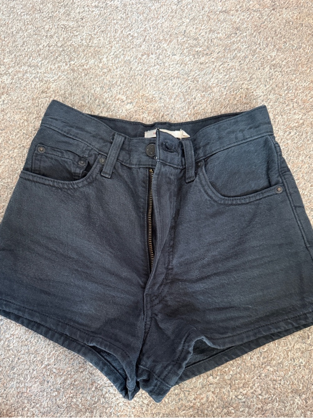 High-Waist ribcage Black Women's Denim Shorts